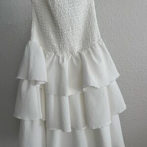 White Strapless Mini Dress